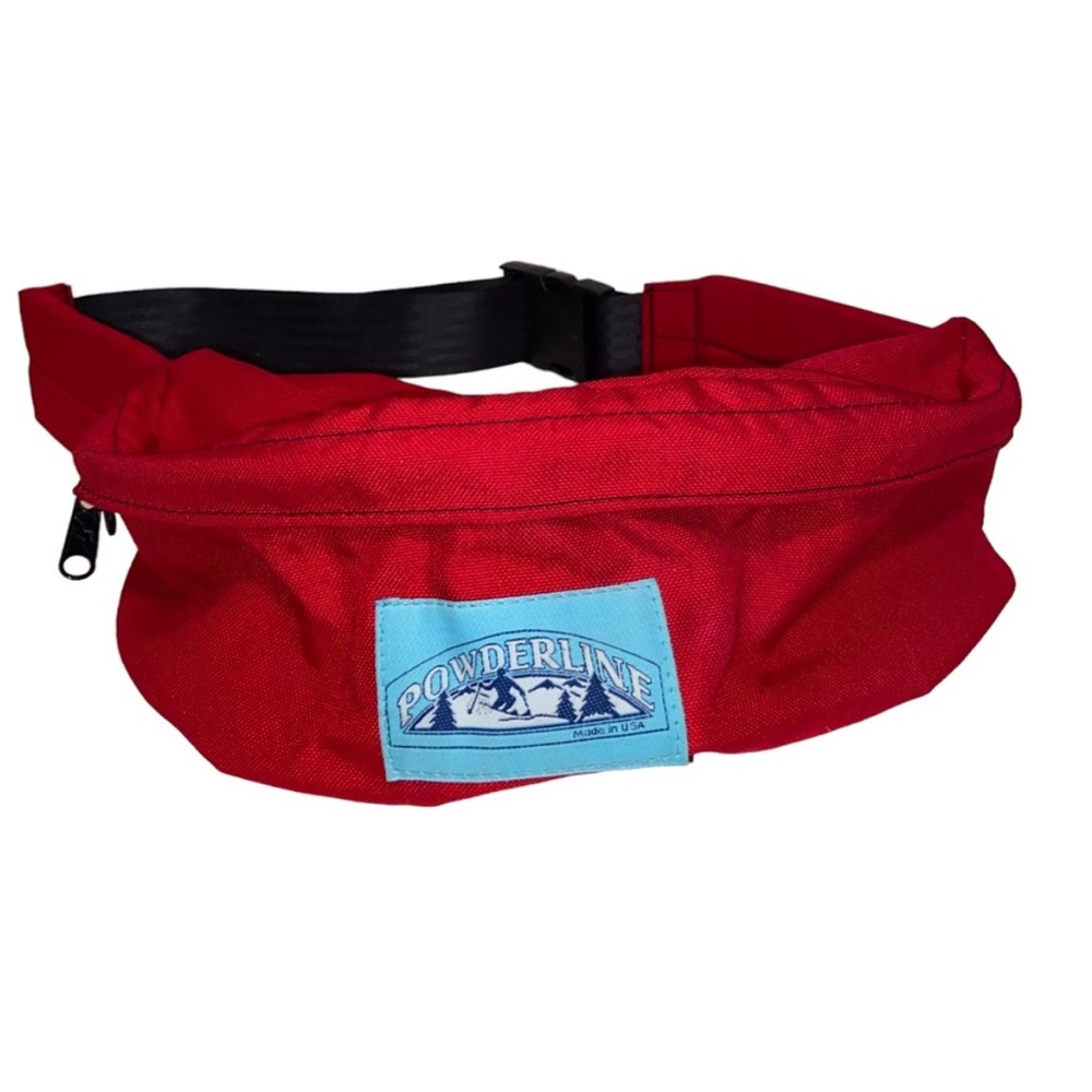 Vintage Powderline Belt Sling Bag Fanny Pack Unisex Skiing Outdoors Hiking Gorp